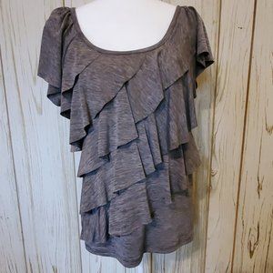 New Directions Gray and Black Top